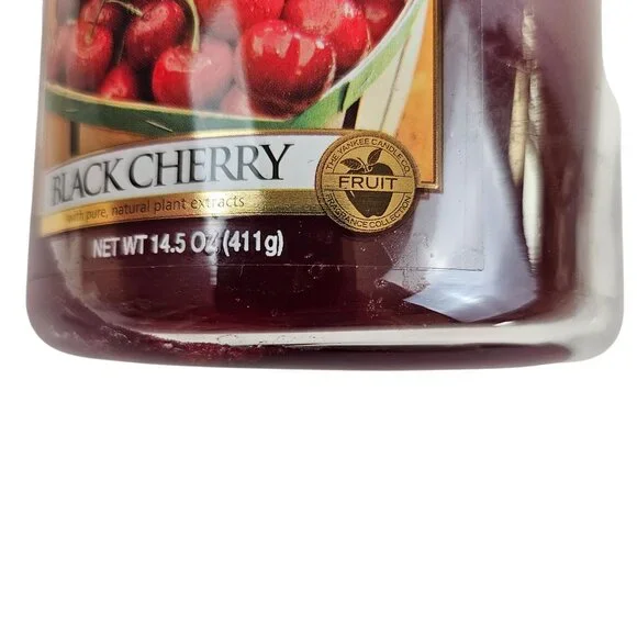 Yankee Candle Black Cherry 14.5 Oz Jar Pure Natural Plant Extracts No Lid - Picture 6 of 7